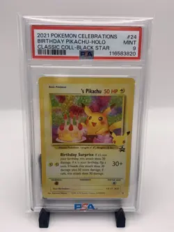 2021 POKEMON CELEBRATIONS CLASSIC COLLECTION #24 BIRTHDAY PIKACHU-HOLO PSA 9 - Image 1