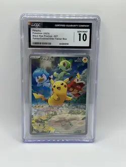 CGC 10 GEM MINT Pikachu 027 Black Star Promo Holo Pokemon Paldea Evolved ETB - Image 1