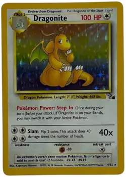 1999 Pokemon Classic - Fossil #4 Dragonite Holofoil NM - Image 1