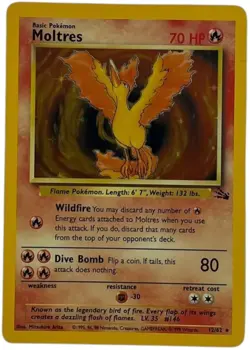 1999 Pokemon Classic - Fossil #12 Moltres Holofoil NM - Image 1