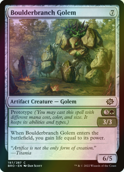 MTG Boulderbranch Golem Foil ** The Brothers' War ** English (NM) - Image 1