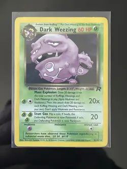 Pokemon Dark Weezing Team Rocket 31/82 Rare Stage 1 60 HP Regular English - Image 1