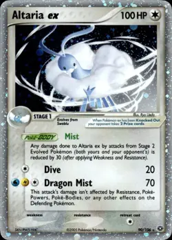 Altaria ex 90/106 Holo Rare EX Emerald Pokemon Lightly Played - Image 1