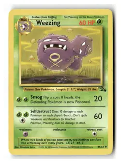 Weezing 45/62 Uncommon Fossil Pokemon Lightly Played - Image 1