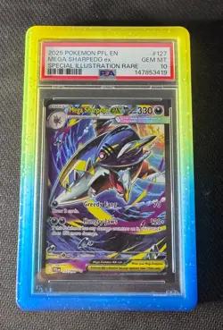Pokemon Mega Sharpedo EX 127 Phantasmal Flames PSA 10 GEM MINT - Image 1