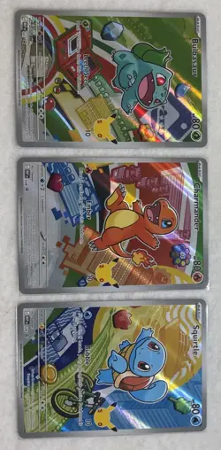 Pokemon First Partner Illustration Collection Series 1 GEN 1 Starters Set TCG NM - Image 1