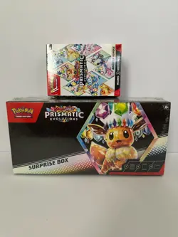 Pokemon TCG Prismatic Evolutions Surprise Box & Booster Bundle Lot of 2 SEALED - Image 1