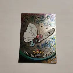 LP HOLO Topps Pokemon Series 1 Butterfree #12 FOIL Black Logo With RAYS - Image 1