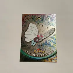 LP HOLO Topps Pokemon Series 1 Butterfree #12 FOIL Black Logo With RAYS - Image 2