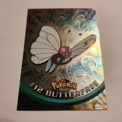 LP HOLO Topps Pokemon Series 1 Butterfree #12 FOIL Black Logo With RAYS - Image 3