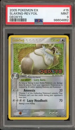 Pokemon Slaking EX Deoxys Reverse Holo Rare #15 PSA 9 Mint - Image 1