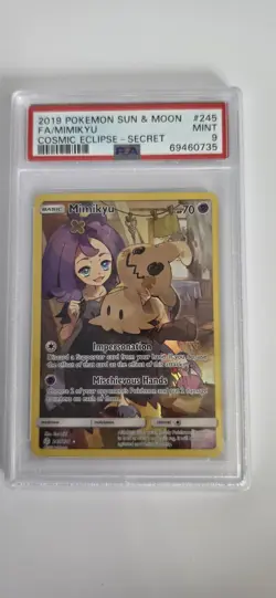 Pokemon Mimikyu Secret Rare Full Art Holo Sm-Cosmic Eclipse 245/236 PSA 9 - Image 1