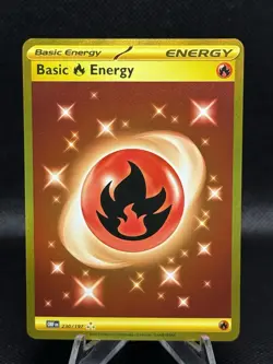 💥 Basic Fire Energy - 230/197 - Pokemon Obsidian Flames Secret Rare Gold Holo - Image 1