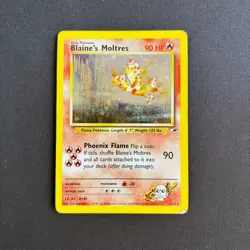 Blaine's Moltres Gym Heroes Holo Rare 1/132 - Pokemon 1st Edition 2000, LP-MP - Image 1