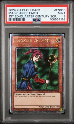 2024 YU-GI-OH! RA03-QUARTER CENTURY BONANZA #EN090 MAGICIAN OF FAITH PSA 9 - Image 1