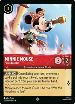 4x Minnie Mouse - Pirate Lookout - 120/204 - Super Rare NM-Mint Disney Lorcana: - Image 1