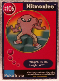 1999 Pokemon Burger King PokeTrivia Movie Cards Hitmonlee, Hitmonchan Evolution - Image 3