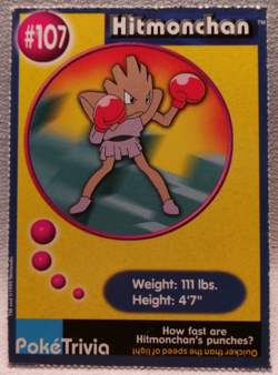1999 Pokemon Burger King PokeTrivia Movie Cards Hitmonlee, Hitmonchan Evolution - Image 5