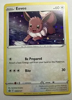Eevee - SWSH127 - Pokemon Sword & Shield Promo Ultra Rare Holo Card NM - Image 1