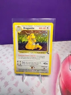 Pokemon Dragonite Fossil Holo Unlimited Rare Card 4/62 MOD- PLAY WOTC - Image 1