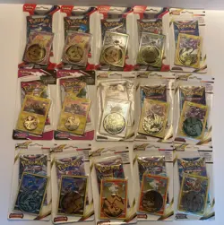 Pokemon TCG Sealed Blister Pack Lot (15) Promo Cards + Coins Lost Origin Fusion - Image 1