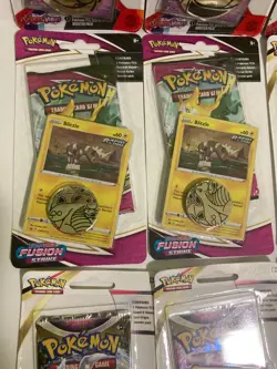 Pokemon TCG Sealed Blister Pack Lot (15) Promo Cards + Coins Lost Origin Fusion - Image 5