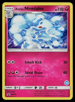 Pokemon Card Sun & Moon Promo Alolan Ninetales SM128 Holo - Image 1