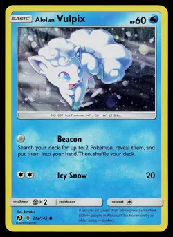 Pokemon Card Alternate Art Promos Alolan Vulpix 21a/145 Promo Holo - Image 1