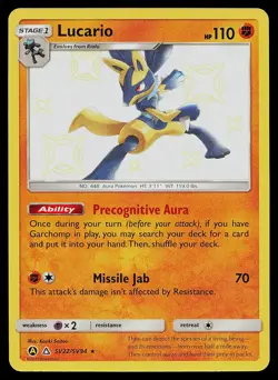 Pokemon Card Hidden Fates Shiny Vault Lucario SV22/SV94 Rare Holo - Image 1