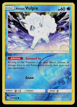 Pokemon Card Cosmic Eclipse Alolan Vulpix 39/236 Common Reverse Holo - Image 1