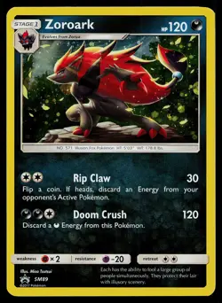 Pokemon Card Sun & Moon Promo Zoroark SM89 Holo - Image 1