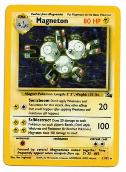 Pokemon Card: Magneton HOLO 11/62 Fossil Set Vintage Rare! EX - Image 1