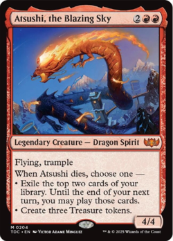 MTG - Atsushi, the Blazing Sky Commander: Tarkir Dragonstorm - Near Mint - Image 1