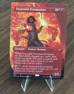 MTG Seasoned Pyromancer (Borderless) Double Masters 2022 Foil - Image 1