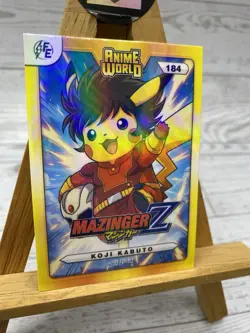 Pikachu as Anime Cosplay Mazinger Z Koji Kabuto Non-Pokemon Fan Art Holo Card - Image 2