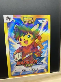 Pikachu as Anime Cosplay Mazinger Z Koji Kabuto Non-Pokemon Fan Art Holo Card - Image 5