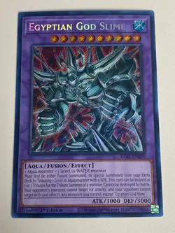 Yugioh - Egyptian God Slime x 3 - 1st Edition Secret Rare NM - Free Holo Card - Image 3