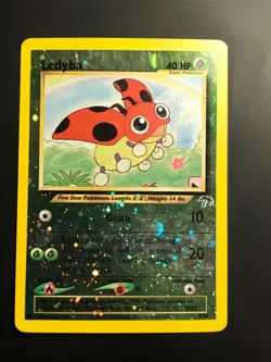 Ledyba 7/18 - w/ Swirl Pokemon Reverse Holo Southern Islands Collection Card MP - Image 1