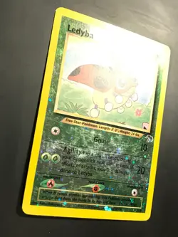 Ledyba 7/18 - w/ Swirl Pokemon Reverse Holo Southern Islands Collection Card MP - Image 2