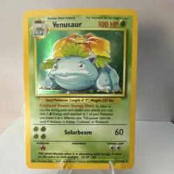 Pokemon Venusaur 15/102 Base Set 100 HP Holo Rare Card English 1999 - Image 1