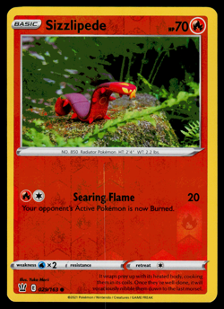 Pokemon Card - SWSH - Battle Styles Sizzlipede 029/163 Reverse Holo - NM - Image 1
