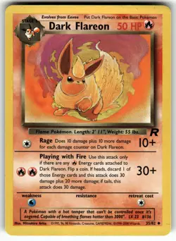 Dark Flareon 35/82 Team Rocket LP Pokemon Card TCG - Image 1