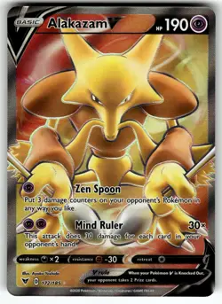 Alakazam V (Full Art) 172/185 SWSH04: Vivid Voltage NM Pokemon Card TCG - Image 1