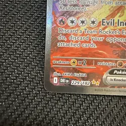 Pokemon TCG Team Rockets Moltres EX Card 229/182 Stamped!!!! Clean NM+++ - Image 2