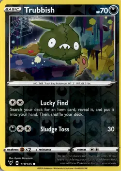 Trubbish 110/185 Reverse Holo SWSH04: Vivid Voltage Pokemon Card TCG - Image 1
