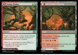 MTG Stump Stomp // Burnwillow Clearing - Foil, Modern Horizons 3, Lightly Played - Image 1