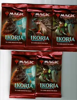 MAGIC THE GATHERING - IKORIA LAIR OF THE BEHEMOTHS 5-PACKS of MTG - Image 1