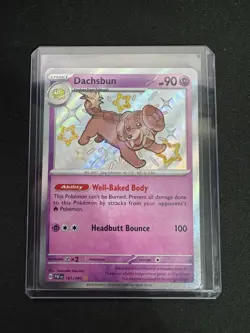 Pokemon Card Dachsbun 161/091 Holo Shiny Rare Paldean Fates NM - Image 1
