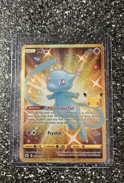 Pokemon Mew 025/025 Celebrations Secret Rare Holo Mysterious Tail Psyshot Card - Image 1