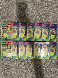 Pokemon 2-Pack Blister Pack Lot of 12 + 5 Perfect Order Coin Pack With Every Art - Image 3